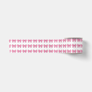 Cute Pink Bow Ribbon Design – Girly Kawaii Bow Satin Ribbon