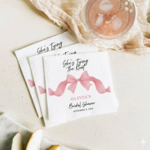 Cute Pink Bow She's Tying the Knot Bridal Shower
