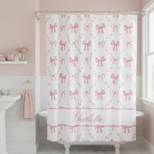Cute Pink Bow Shower Curtain
