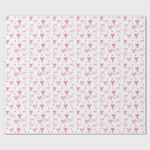Cute Pink Bow Wrapping Paper