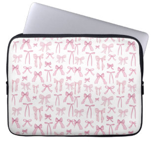Cute Pink Bows Aesthetic Laptop Sleeve