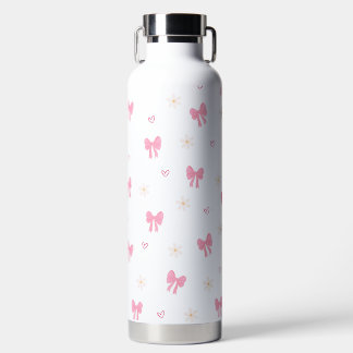 Cute Pink Bows Aesthetic Water Bottle
