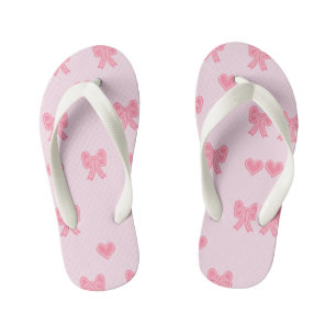  Cute Pink Bows and Hearts Coque Kid's Thongs