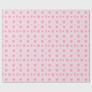 Cute Pink Bows and Hearts Coque Wrapping Paper