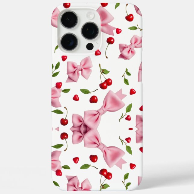 Cute pink bows&cherries Case-Mate iPhone case (Back)