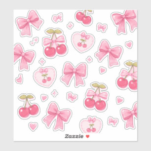 Cute Pink Bows & Cherries Notebook Kawaii Coquet