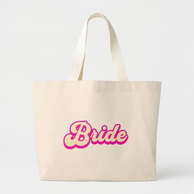 Cute Pink Bride tote bag (Front)