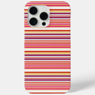 Cute pink brown stripes iPhone 15 pro max case