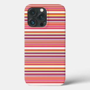 Cute pink brown stripes iPhone 13 pro case
