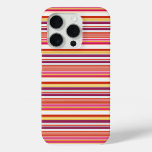 Cute pink brown stripes iPhone 15 pro case