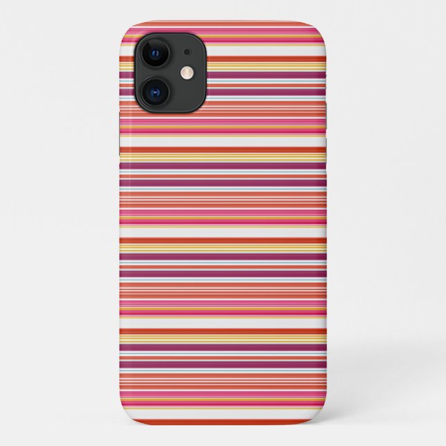 Cute pink brown stripes Case-Mate iPhone case (Back)