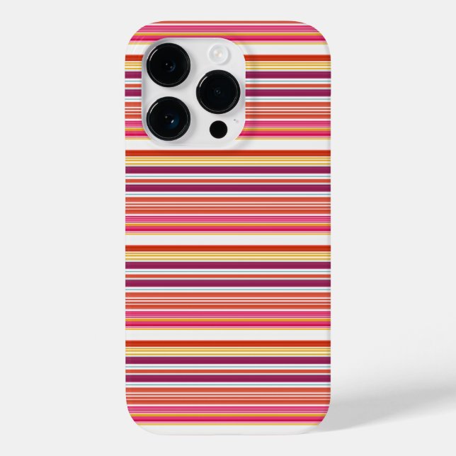 Cute pink brown stripes Case-Mate iPhone case (Back)