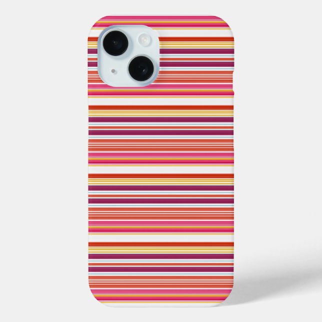 Cute pink brown stripes Case-Mate iPhone case (Back)