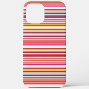 Cute pink brown stripes iPhone 12 pro max case