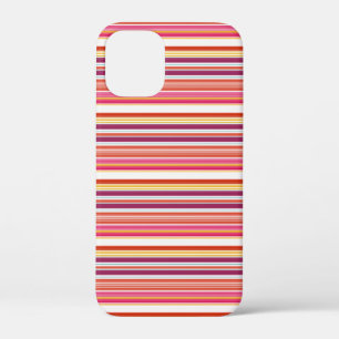 Cute pink brown stripes iPhone 12 mini case