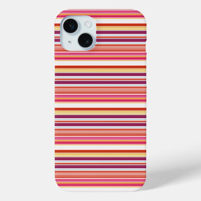 Cute pink brown stripes Case-Mate iPhone case (Back)