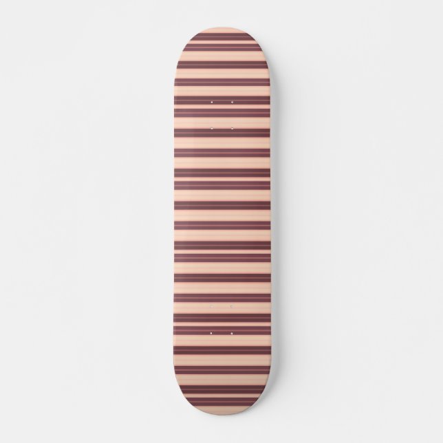 Cute pink brown stripes skateboard (Front)