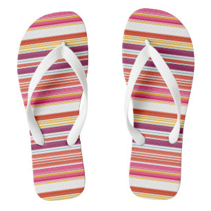 Cute pink brown stripes thongs