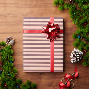 Cute pink brown stripes wrapping paper