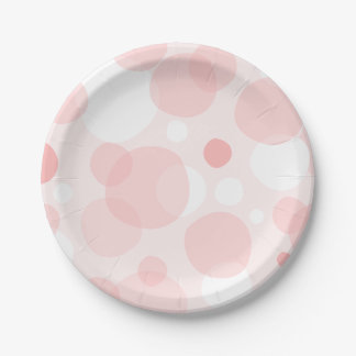 Cute pink bubbles paper plate