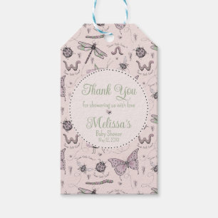 Cute Pink Bugs Insect Thank You Gift Tags