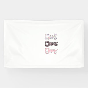 Cute Pink Bunnies Happy Easter Bunny Women Girls T Banner