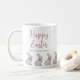 Cute Pink Bunnies Happy Easter Coffee Mug