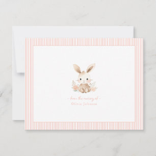 Cute pink Bunny Rabbit Baby girl Baby Shower Card