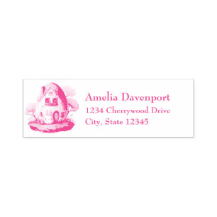 Cute Pink Bunny Rabbit Kawaii Style Address Self-inking Stamp
