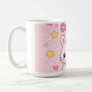 Cute Pink Bunny Wall Clock Coffee Mug