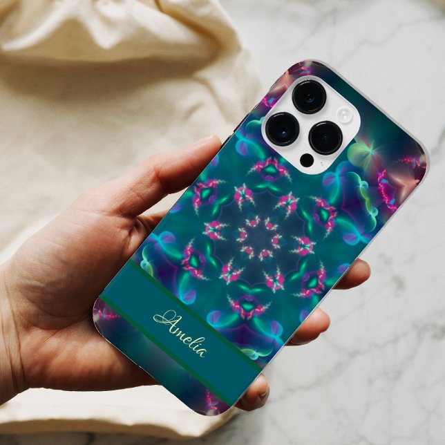 Cute Pink Butterflies Luminous Kaleidoscope Girly  Case-Mate iPhone Case (Creator Uploaded)