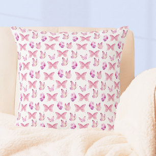 Cute Pink Butterflies Throw Pillow