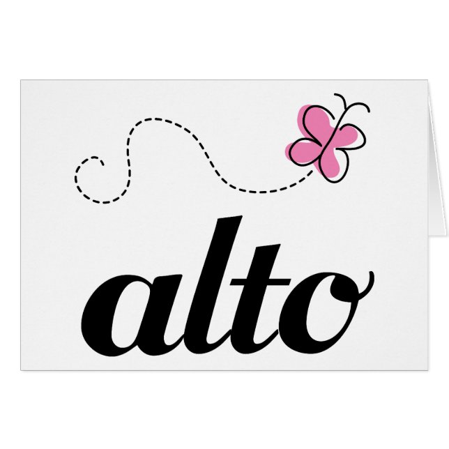 Cute Pink Butterfly Alto Singer Gift (Front Horizontal)