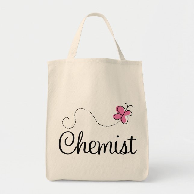 Cute Pink Butterfly Chemist Tote Bag (Front)