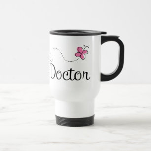 Cute Pink Butterfly Doctor Travel Mug