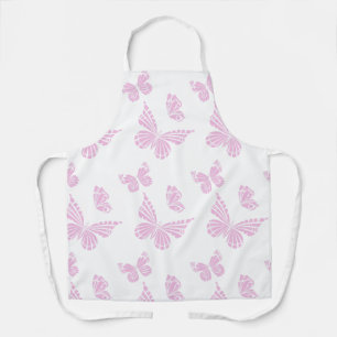 Cute Pink Butterfly Floral Spring Design Apron