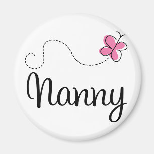 Cute Pink Butterfly Nanny Magnet