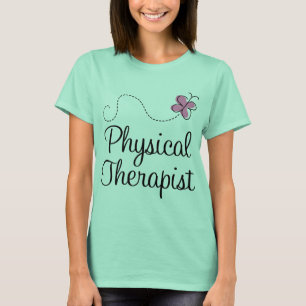Cute Pink Butterfly Physical Therapist T-Shirt