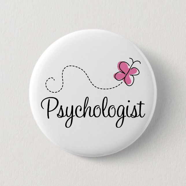 Cute Pink Butterfly Psychologist 6 Cm Round Badge (Front)