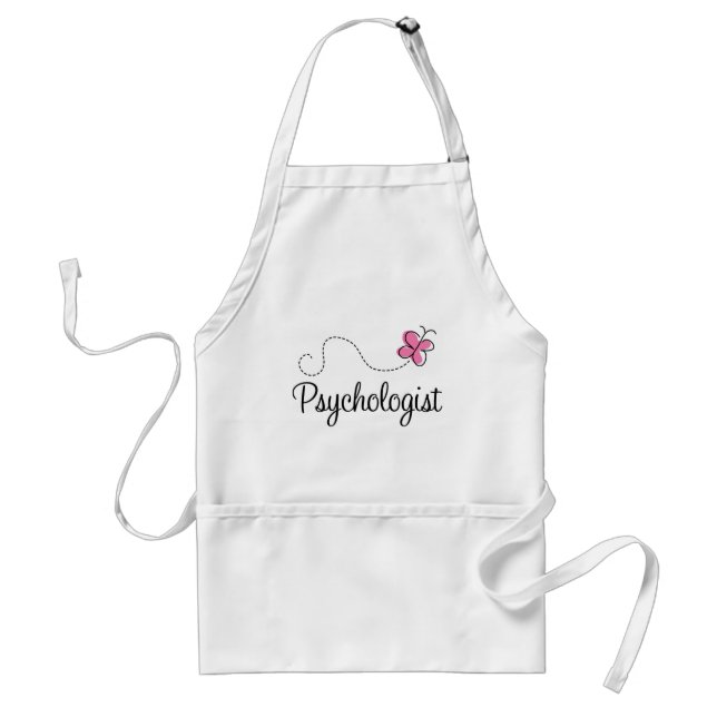 Cute Pink Butterfly Psychologist Standard Apron (Front)