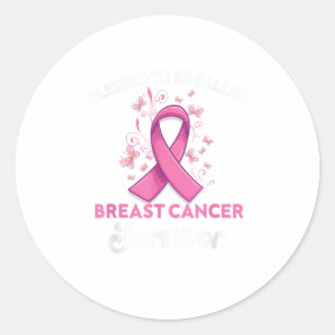 Cute Pink butterfly to Support Breast Cancer (2) Classic Round Sticker