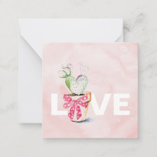 Cute Pink Cactus Valentines Day Card