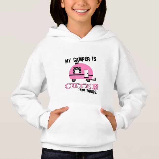 Cute Pink Camper Kids Sweatshirt (Front)
