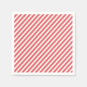 Cute Pink Candy Cane Stripes Pattern - Christmas Napkin