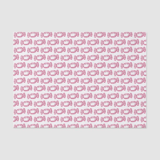 Cute Pink Candy Sweets Pattern Tissue Paper (Front)