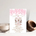 Cute Pink Carousel Unicorn 1st Kids Birthday Party Invitation<br><div class="desc">Magic Carousel 1st Birthday Invitation
These beautiful invitations feature colourful unicorns,  magical and entertainment.  Birthday Invitation Template is Kids birthdays are special,  and this invite can help it make a memorable birthday party.</div>