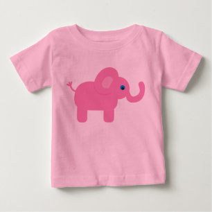 Cute Pink Cartoon Baby Elephant T-Shirt