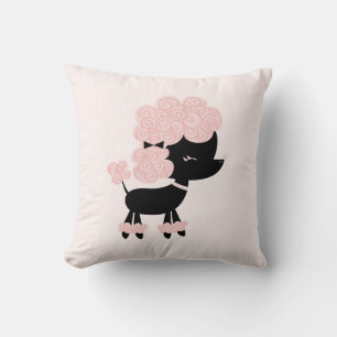 Cute Pink Cartoon French Poodle Cushion