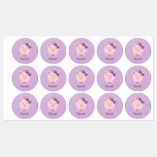 Cute Pink Cartoon Girl Pig