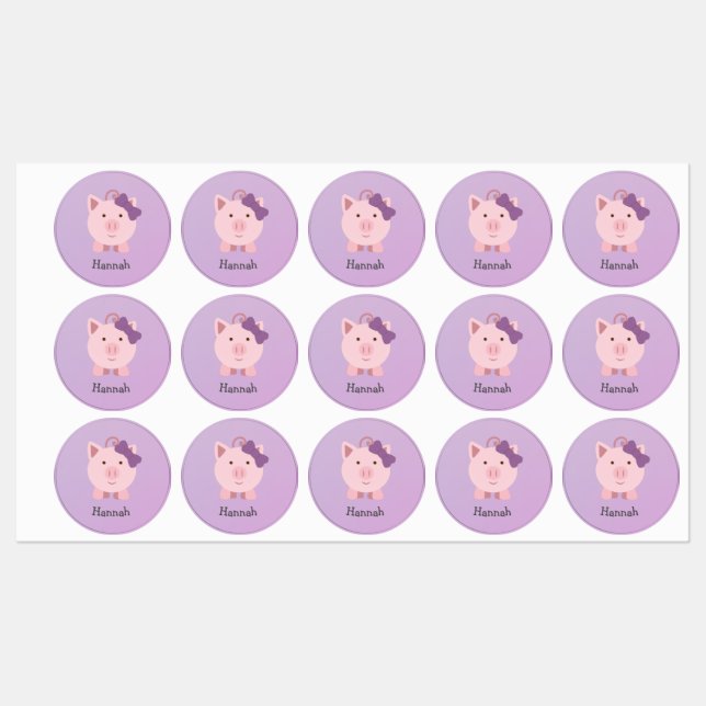Cute Pink  Cartoon Girl Pig (Sheet)